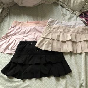 3 Lululemon tennis skirts